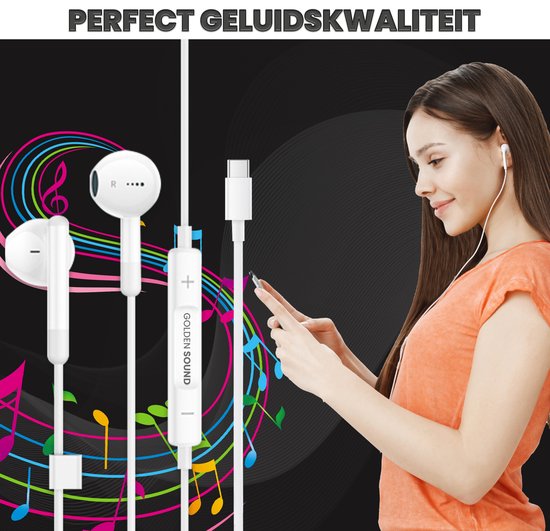Golden Sound kabelgebundene Ohrstöpsel - Ohrstöpsel mit Kabel und Mikrofon - USB-C-Anschluss