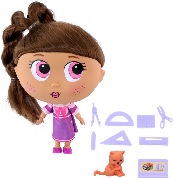 Eddy Toys Puppenset - Mit Zubehör - 20x11x19cm - Thema Schule