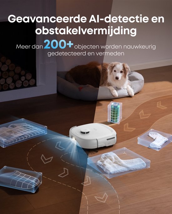 eufy Staubsaugerroboter Omni E25, HydroJet-Wischsystem, 20.000 Pa Saugleistung, DuoSpiral-Bürsten zum Entwirren, CornerRover-Arm zur Reinigung von Ecken, All-in-One-Station, für Familien mit Haustieren und Kindern.