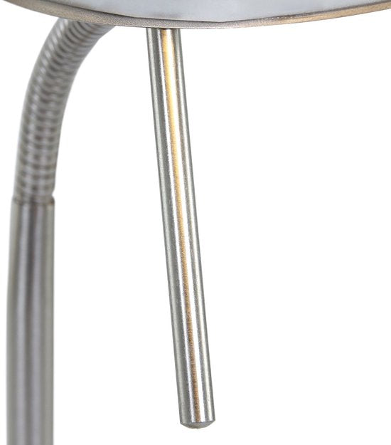 Stahl-Tischlampe Biron, 1-flammig, 7502ST, mit dreh- und neigbarem Arm, 17 cm große Fußplatte, 185 cm langes Kabel, klassisches Design, Mexlite