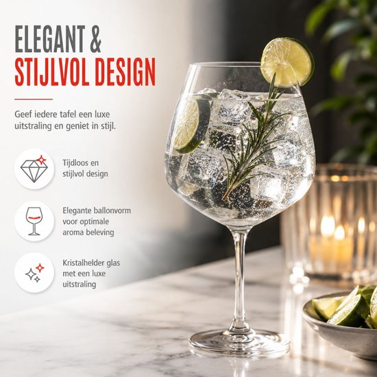 alpina Cocktailgläser, 4er-Set – Gläser für Gin Tonic, Aperol Spritz und Cocktails – Gin-Tonic-Glas 73 cl – Cocktail-Set – Glas