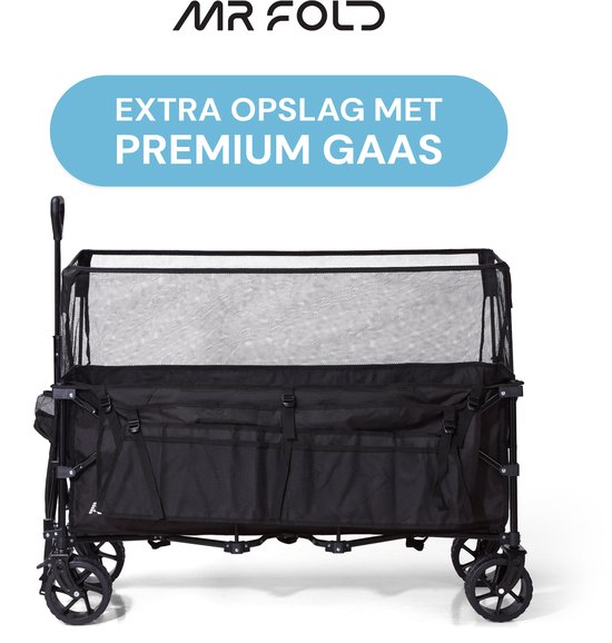 Mr Fold Bolderkar - XXL - faltbar - 300L - 150KG Tragfähigkeit - Schwarz - 5 Jahre Garantie