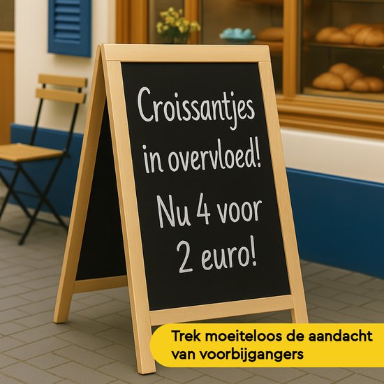 BRASQ Chalkboard Blank - 55x 85 CM - Chalkboard - Werbeschild - Bürgersteigschild - Doppelseitig - für Innen und Außen - Gastgewerbe