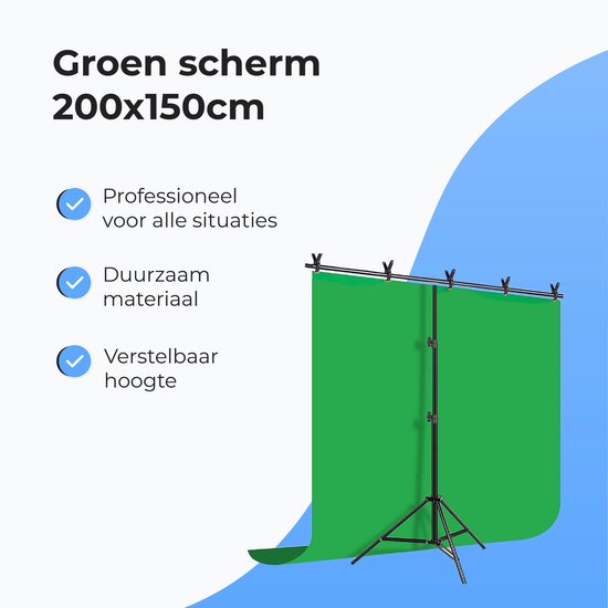 Luft Green Screen Set - 200x150 Leinwand - Fotografie - Hintergrund für Fotostudio
