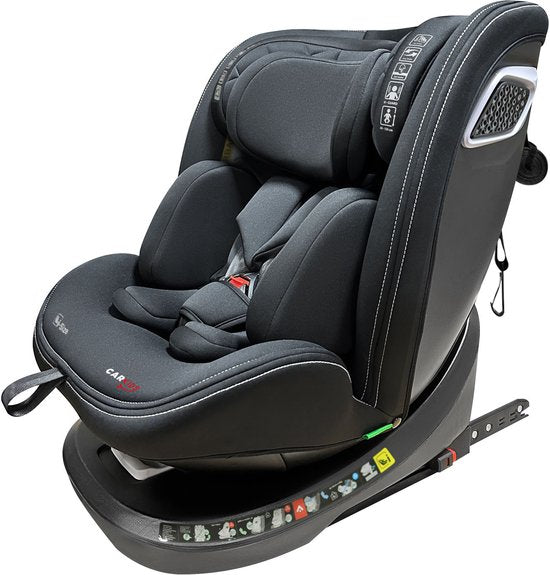 Carkids I-Size-Autokindersitz Noa, um 360° drehbar, 40–150 cm, Isofix + SPS, schwarz