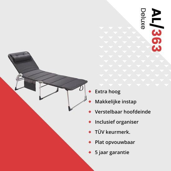 Crespo - Klappbett - AL/363 - Deluxe - Dunkelgrau