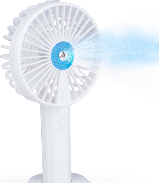 Lifetime Air Handventilator - USB-Ventilator mit Wasserspray - 1200 mAh - Mini-Ventilator mit Wasserspray - Weiß
