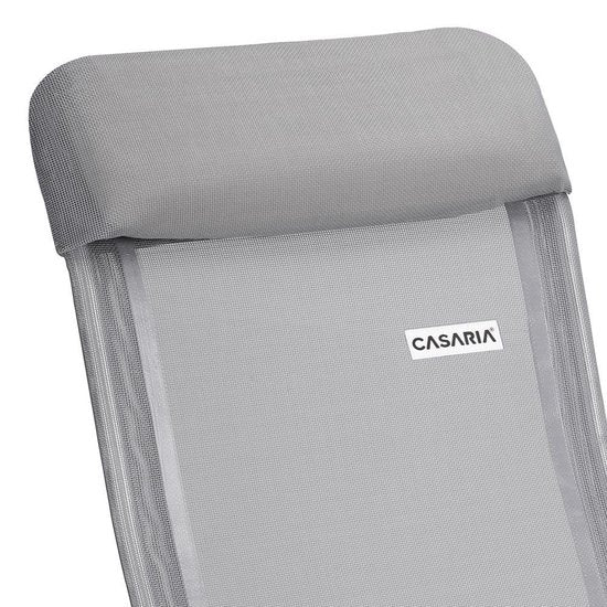 Casaria Gartenstuhl Aluminium - 4 Stück Verstellbar - Grau