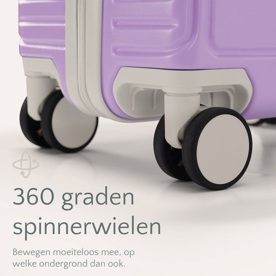 Skycases City Walker - Großer Reisekoffer 94L - Leicht & Robust - 360° Spinner-Räder - Original TSA-Schloss - Inklusive Schutzhülle & Nassbeutel - 76 x 52 x 29 cm - Lila