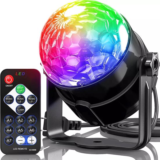 Denver Rotating Disco Light - LED - Discokugel - Musikgesteuert - Fernbedienung - Erwachsene / Kinder - LDB318