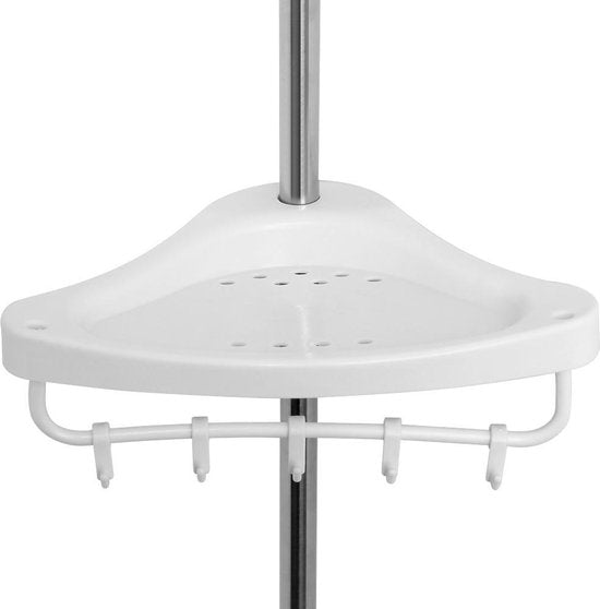 Teleskopische Chrom-Duschablage, verstellbar 155 - 320 cm mit zusätzlichem Handtuchhalter