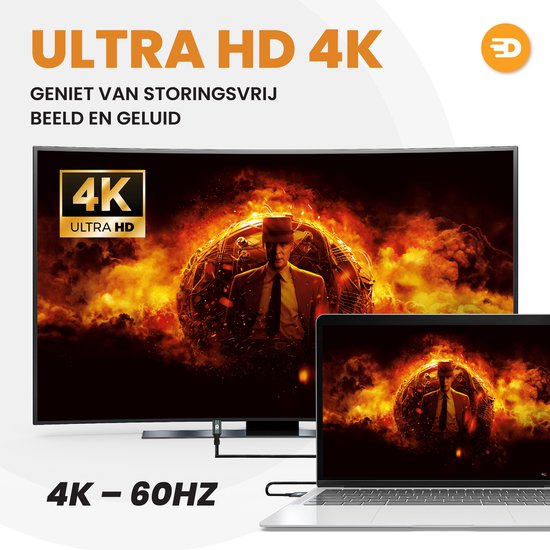 Drivv. USB C Kabel zu USB C 3.2 - 100w Schnellladegerät - 4K 60Hz - 20GBs - 3 Meter - Geeignet für Samsung, Macbook, iPhone 15 & mehr - Nylon - Grau