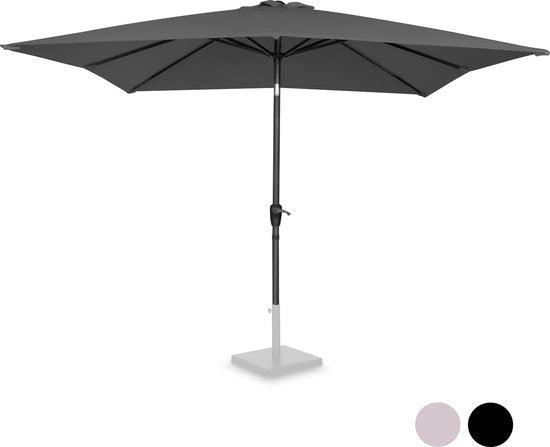 VONROC Premium Stick Sonnenschirm Rosolina - 280x280cm - Inkl. Schutzhülle - Quadratisch - Neigbar - UV-beständiges Tuch - Grau