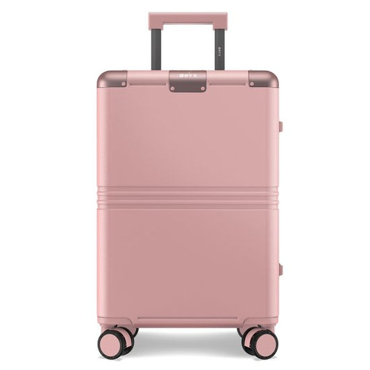 ONYX Hybrid Pro Handgepäck Koffer 35 Liter - Recyceltes Polycarbonat und reißverschlussloses Design - Reisekoffer mit TSA-Schloss und Spinner-Rollen - Leichter Trolley - Candy Pink