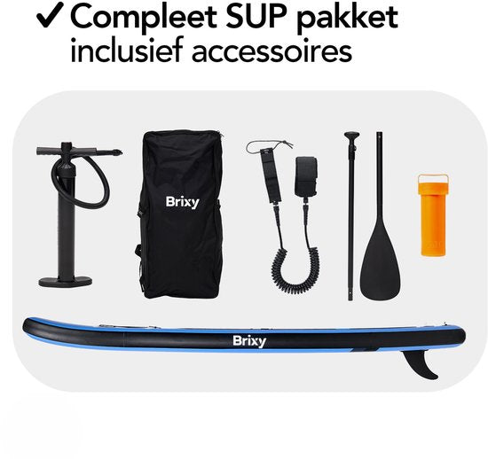 Brixy SUP Board - Aufblasbares Paddle Board - Komplettset - 305 cm - Max. 150 kg - Blau