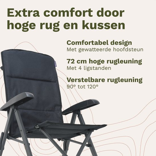 TRVLMORE Campingstühle Luxus - klappbar - 2er-Pack - 150KG Tragkraft - Inkl. Tragetasche - Klappstuhl - Campingstuhl - Klappstuhl - Grau