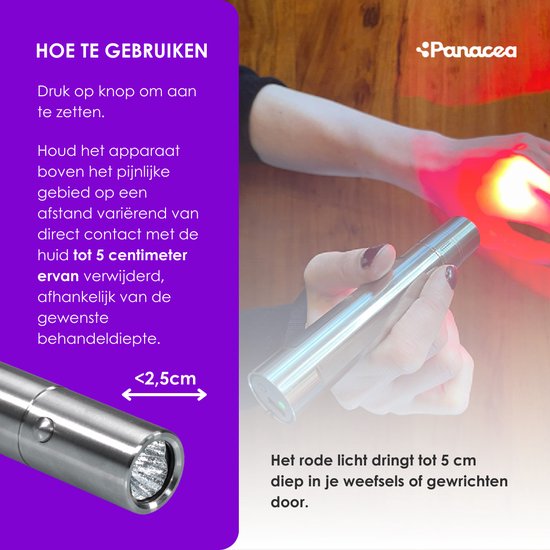 ReviveTorch Schmerzlinderung Rotlichttherapie Infrarotlampe - Schmerzlinderung - tragbar - Muskel- und Gelenkschmerzen - Körper und Gesicht