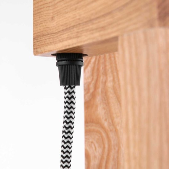 Stehlampe Sabi 3408BE – Holzlampe ohne Lampenschirm mit E27-Fassung, 144 cm hoch, höhenverstellbar – Mexlite