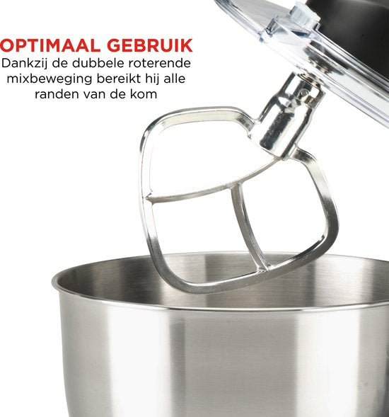 Bourgini Kitchen Chef Plus Küchenmaschine - Küchenmixer - 5.5L - Schwarz