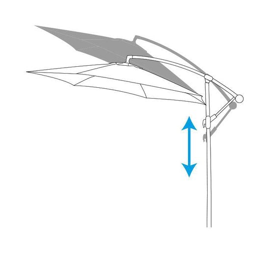 Lifetime Garden Floating Parasol mit Fuß - Sonnenschirm kippbar - ⌀300 x 300 cm - Balkon Sonnenschirm mit Tilt-Up System - Einstellbar bis 3 Meter Höhe - Champagner Sonnenschirm