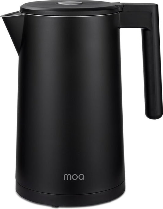 MOA Wasserkocher - Mit Temperaturkontrolle - 1,7 Liter - Doppelwandig - Warmhaltefunktion - Elektrisch - 2200W - Schwarz