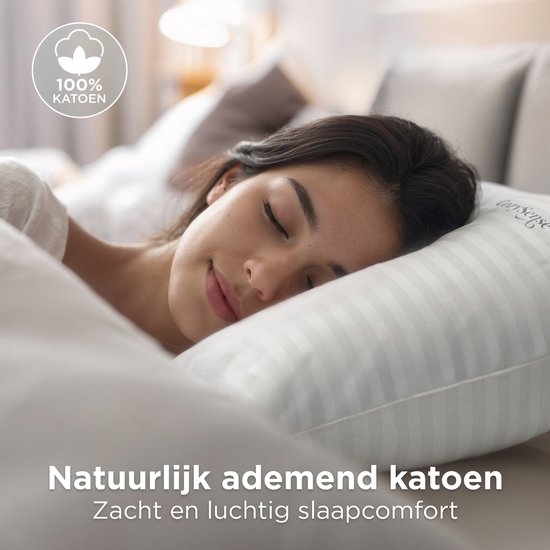 CozySense® Kopfkissen - 2er Set - 50x70 CM - Schlafkissen mit Memory Foam - anpassbare Füllung & abnehmbarer Bezug aus 100% Baumwolle - Kopfkissen - für Seiten-, Bauch- und Rückenschläfer