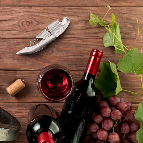 Castagnola Korkenzieher - Kellnermesser - Weinöffner - Flaschenöffner - Hebel - Deluxe - Komplett aus Edelstahl