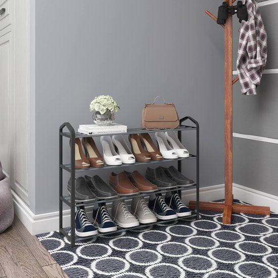 Schuhregal - Schuhorganisator - Schuhständer - Schuhhalter - Schuhregal - Schuhaufbewahrung - Schuhdisplay - Grau - 79x19.5x62cm