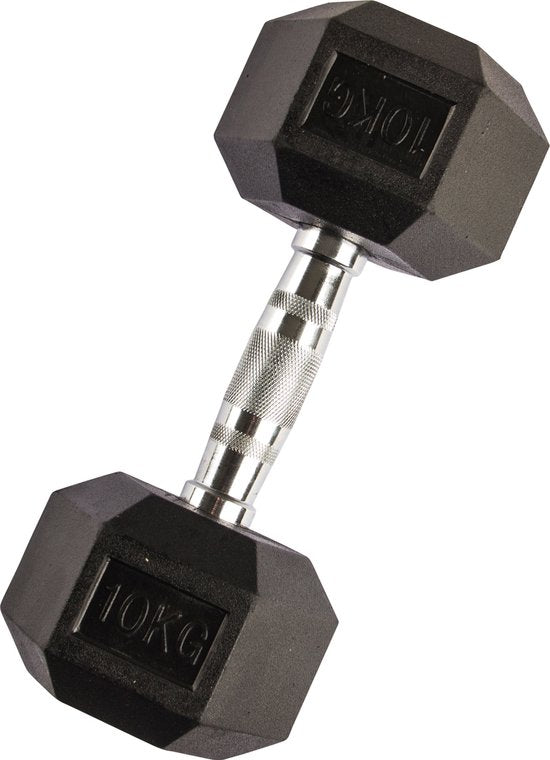 VirtuFit Hexa Dumbbell Pro - 10 kg - Sechseckhantel - Langlebig und strapazierfähig - Krafttraining - Gewicht - CrossFit & Fitness - Geeignet für Anfänger und Profis - Pro Stück verkauft