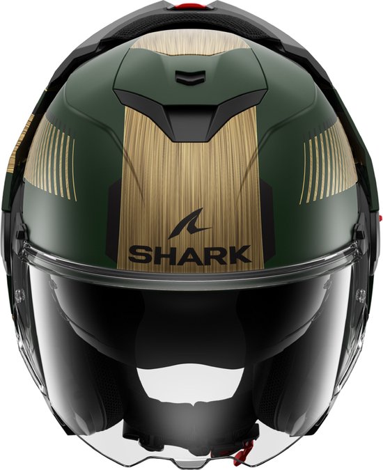 Shark Oxo Systemhelm Motorradhelm Sikter matt grün gold - Größe M