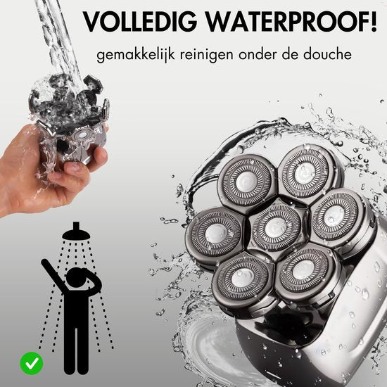 Rasierer Männer - Trimmer - Clipper - Sansbeauté® Skull Sharp PRO - Elektrischer Gesichts- und Kopfrasierer - Nass- und Trockenrasur - Kabelloses Aufladen - Elektrisch