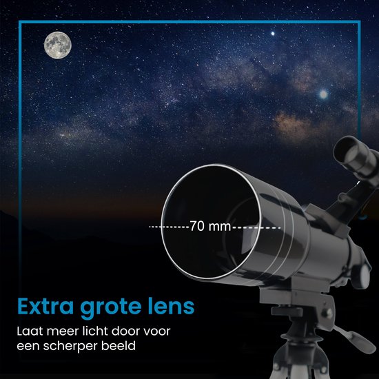 ODESSEY Milky Way Teleskop - 150x Vergrößerung - 70 mm Refraktor - Tischstativ - Für Kinder und Erwachsene