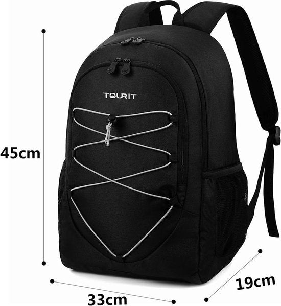 Kühlrucksack (25L) - Für 28 Dosen - Lunchtasche für Frauen und Männer - Schwarz