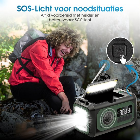 Novalance Emergency Radio - Solar Rewindable 12,000mAh - MODELL 2025 - Solar-Powerbank - Survival Emergency Kit - Taschenlampe - Notfall-Kit - Notfall-Ration - Radio