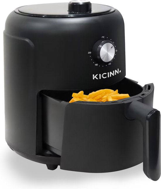 Kicinn Airfryer - Airfryer XL - Heißluftfritteuse - 3 Liter - 1000 Watt - Schwarz