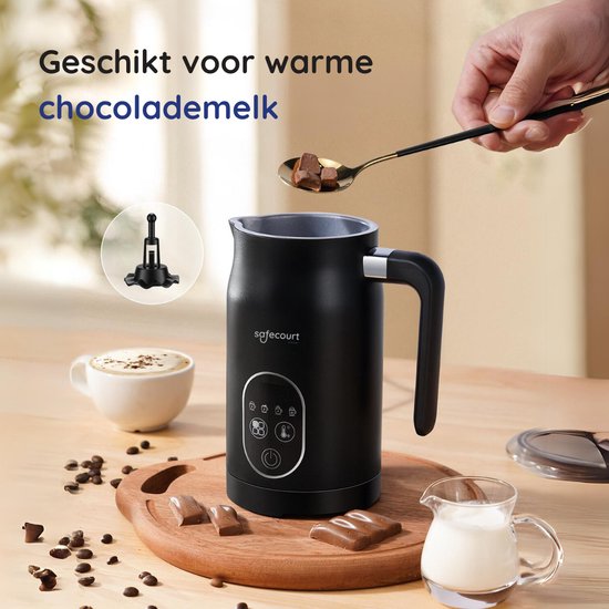 Safecourt Kitchen Milchaufschäumer - Elektrisch - 4-in-1 - Schwarz
