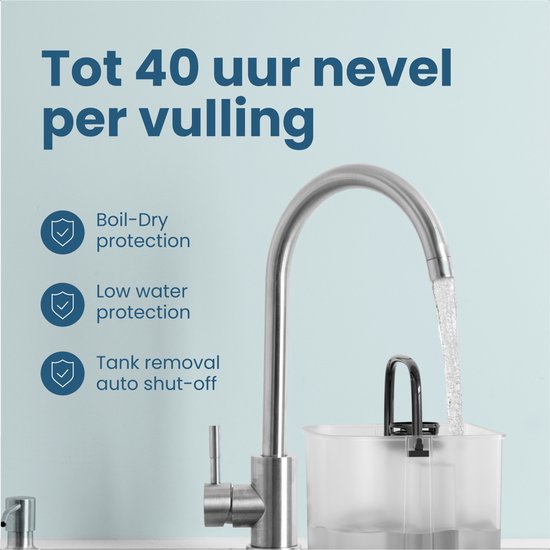 Auronic Luftbefeuchter - 4 Liter - 40m2 - Geeignet für Wohnzimmer, Büro, Schlafzimmer, Babyzimmer und mehr - Mit Aromatherapie - BPA-frei - Weiß