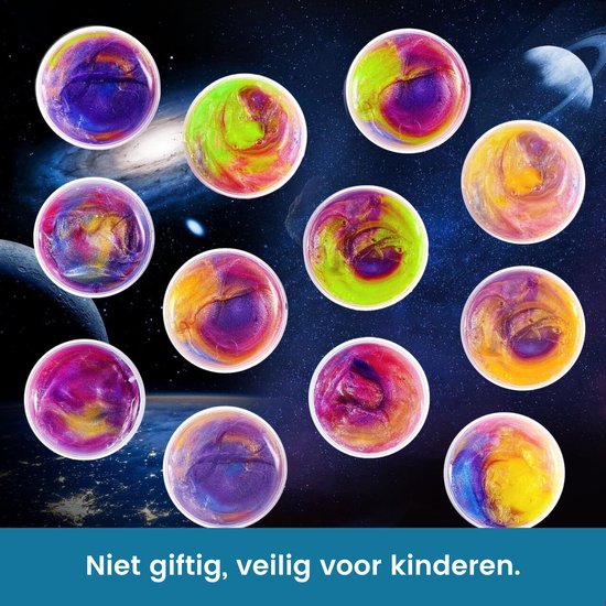 Partizzle 24x Galaxy Slime Pack - Universe Astronaut Handout Gifts - Grabbelton Making Slime Toys - Treat Gifts for Kids - Farbig