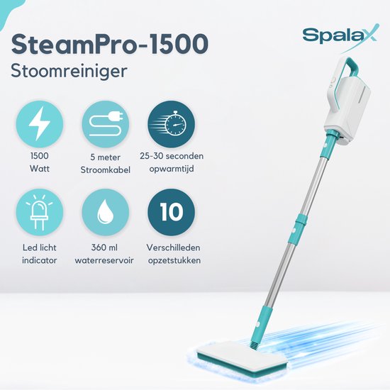 Spalax SteamPro Dampfreiniger & Händetrockner - Teppichreiniger / Fleckenreiniger - Dampfreiniger - Dampfgerät - Boden, Sofa, Teppich