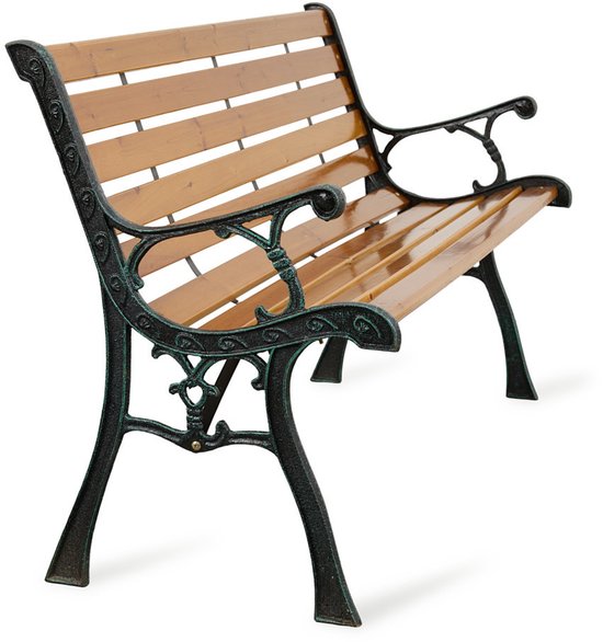 Lifa Garden Gartenbank - Außenbank - Kiefer - Stahl - 126x52x73cm(LxBxH) - Braun