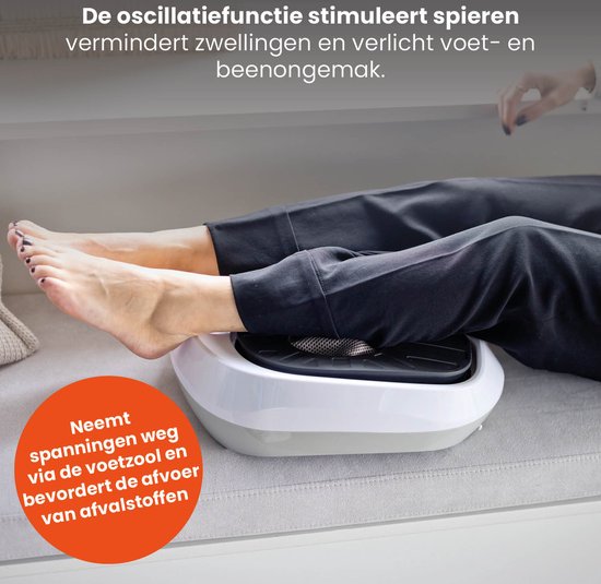 QLT VibroPulse Pro Bein- und Fußmassagegerät - Shiatsu-Massagegerät mit 10 Programmen und 20 Geschwindigkeiten - Sofortige Schmerzlinderung - Weiß