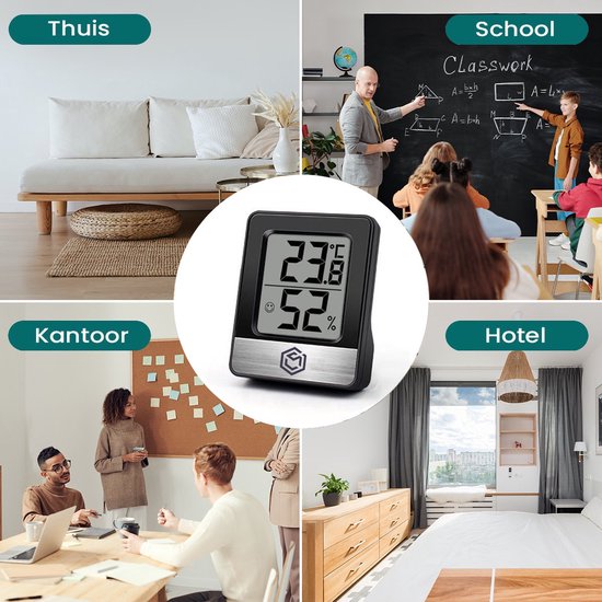 Ease Electronicz Hygrometer - Luftfeuchtigkeitsmesser - Digitale Wetterstation - Luftfeuchtigkeitsmesser - Thermometer für Innenräume - inklusive Batterie