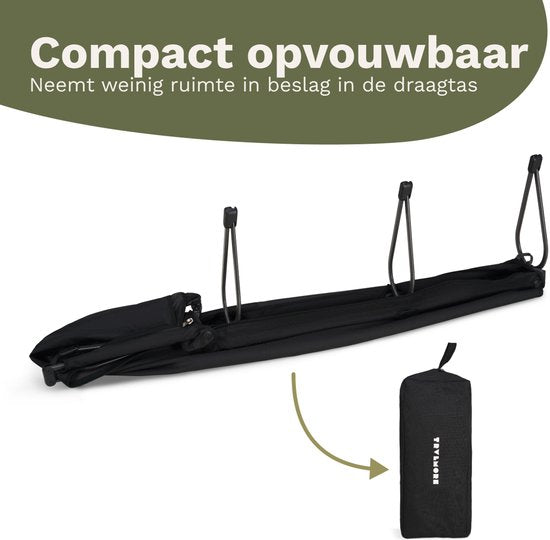 TRVLMORE Feldbett faltbar - 120KG Tragfähigkeit - Campingbett inkl. Tragetasche - Liege 1 Person - Stahlrahmen - 193x66x15 cm - Schwarz