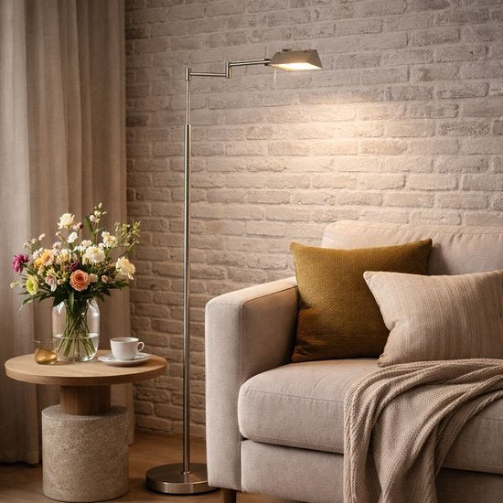 Stehlampe GlowGo 4603ST – Dreh- und neigbar, Stahl, kabellose LED-Beleuchtung mit Akku, Mexlite