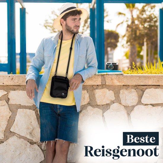 Green Berg Neck Purse - Passport Purse - Reisepasshalter mit RFID-Blockierung - Reisegeldbörse - Reisesafe - Reisegeldbörse für Damen und Herren - Schwarz