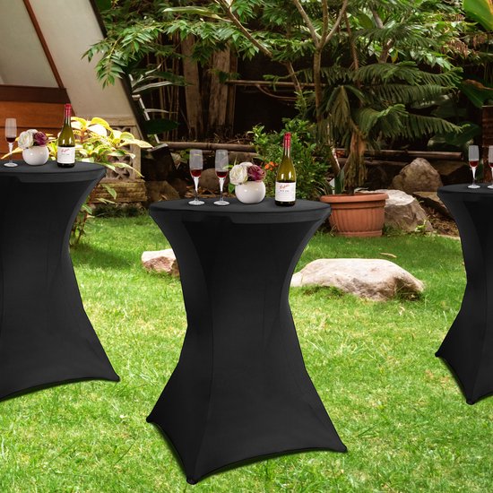 Saaf Bartable Rock Set - 2 Stück - ∅80-85 x 110cm - Bartable Bezug - Waschbar und Elastisch - Schwarz