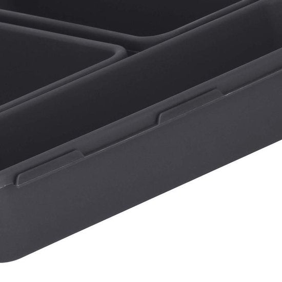 Springos Schubladenorganisator | Aufbewahrungsfächer | Schubladenteiler | für Küche und Schreibtisch | Bad | Schubladenfächer | Make Up Organizer | 8 Stück | Anthrazit
