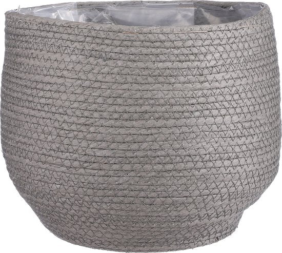 Mica Decorations Jorck Korb für Pflanzen - H24 x Ø26 cm - Papier - Grau