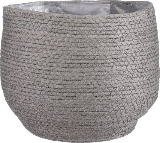 Mica Decorations Jorck Korb für Pflanzen - H24 x Ø26 cm - Papier - Grau