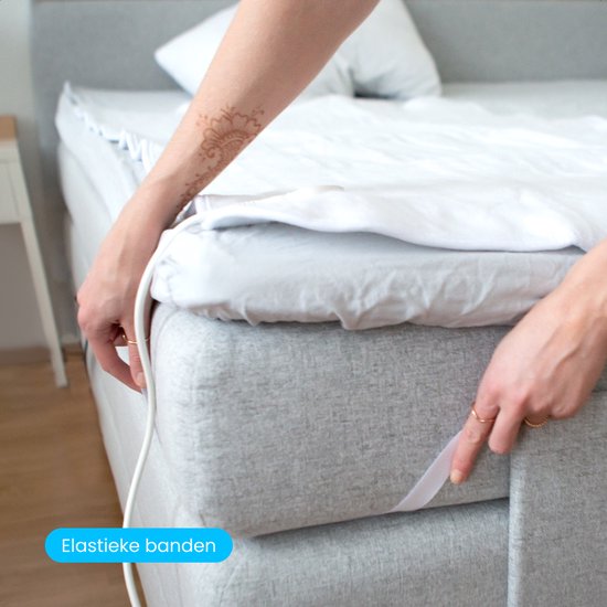 Auronic Electric Blanket XL - 190x160 cm - 2 Personen - Spannbetttuch mit elastischen Bändern - Heizdecke - Weiß